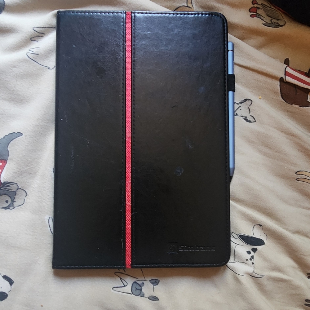 Staple Tablet Cover in Black with Red Stripe